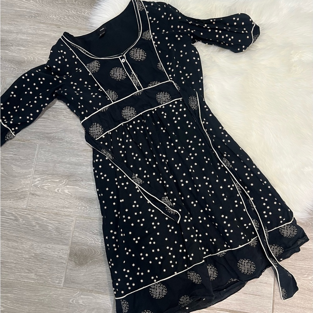 Viola Black and White Patterned Dress